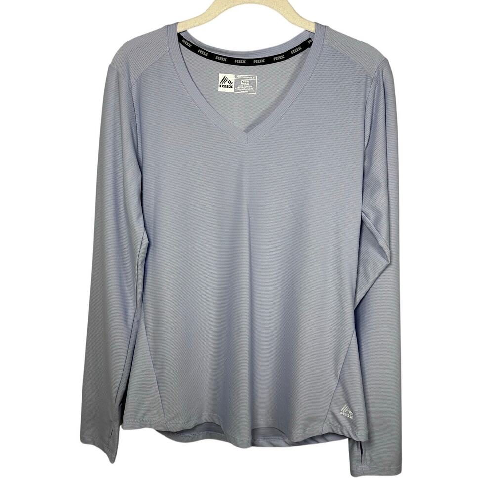 RBX Performance Purple X-Dri Long Sleeve V-Neck Workout Shirt Women's Medium